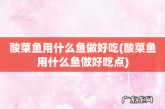 酸菜鱼用什么鱼做好吃点 酸菜鱼用什么鱼做好吃