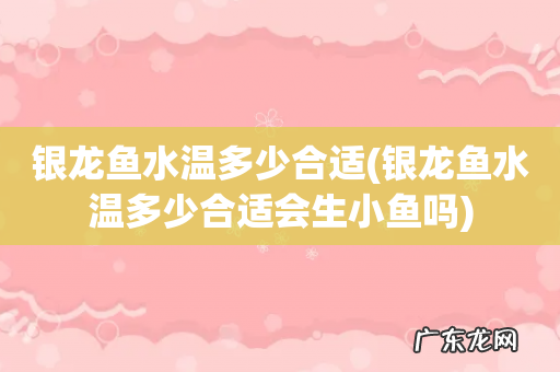 银龙鱼水温多少合适会生小鱼吗 银龙鱼水温多少合适