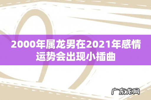 2000年属龙男在2021年感情运势会出现小插曲
