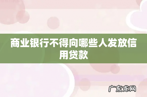 商业银行不得向哪些人发放信用贷款