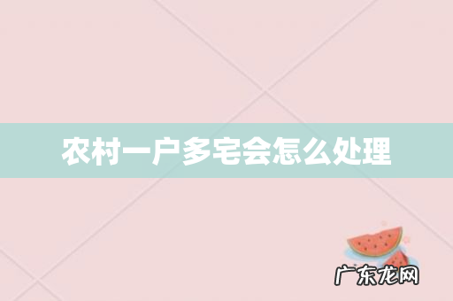 农村一户多宅会怎么处理