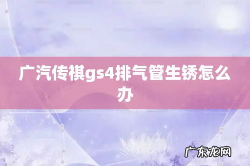 广汽传祺gs4排气管生锈怎么办