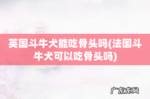 法国斗牛犬可以吃骨头吗 英国斗牛犬能吃骨头吗