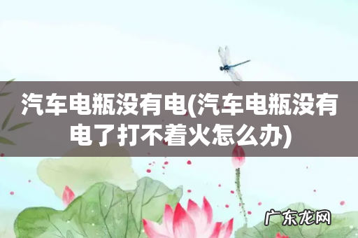 汽车电瓶没有电了打不着火怎么办 汽车电瓶没有电