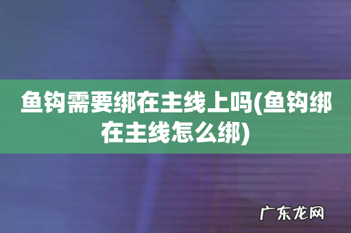 鱼钩绑在主线怎么绑 鱼钩需要绑在主线上吗