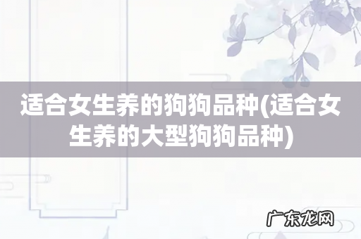 适合女生养的大型狗狗品种 适合女生养的狗狗品种