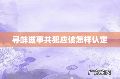 寻衅滋事共犯应该怎样认定