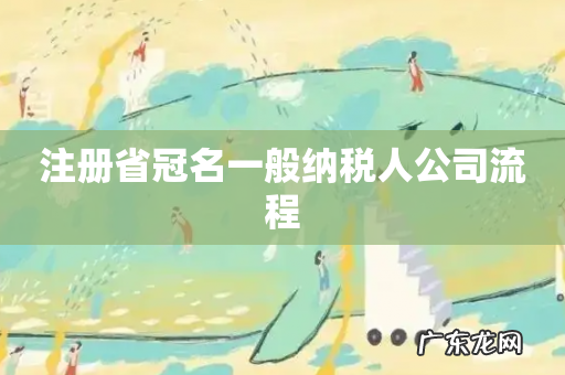 注册省冠名一般纳税人公司流程