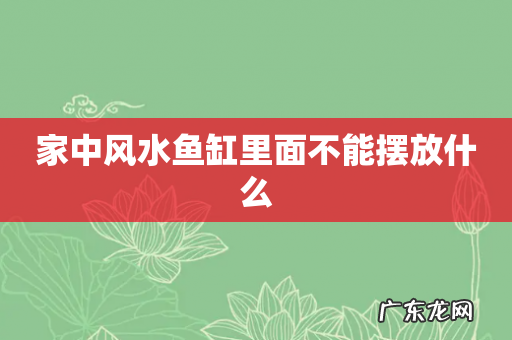 家中风水鱼缸里面不能摆放什么