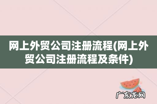 网上外贸公司注册流程及条件 网上外贸公司注册流程