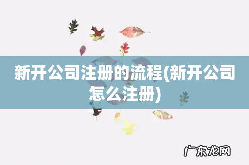 新开公司怎么注册 新开公司注册的流程