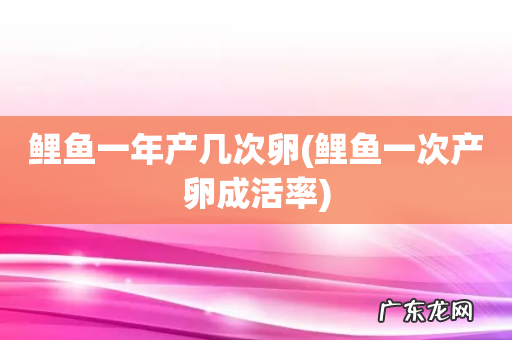 鲤鱼一次产卵成活率 鲤鱼一年产几次卵