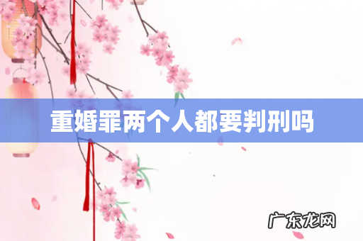 重婚罪两个人都要判刑吗