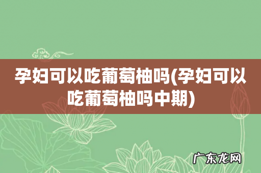 孕妇可以吃葡萄柚吗中期 孕妇可以吃葡萄柚吗
