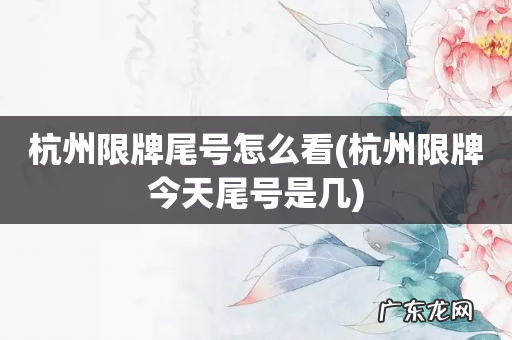 杭州限牌今天尾号是几 杭州限牌尾号怎么看