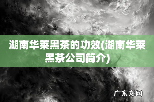 湖南华莱黑茶公司简介 湖南华莱黑茶的功效