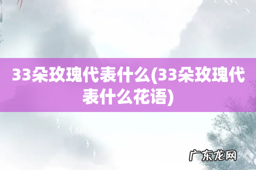 33朵玫瑰代表什么花语 33朵玫瑰代表什么