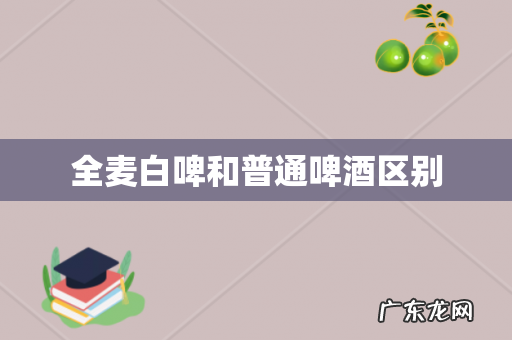 全麦白啤和普通啤酒区别