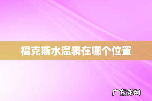 福克斯水温表在哪个位置
