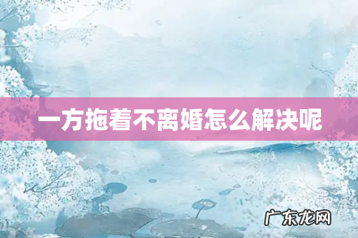 一方拖着不离婚怎么解决呢