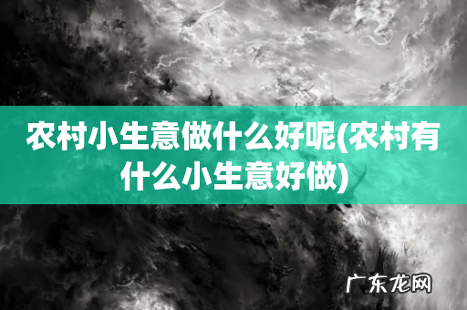 农村有什么小生意好做 农村小生意做什么好呢