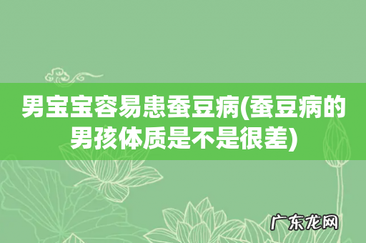 蚕豆病的男孩体质是不是很差 男宝宝容易患蚕豆病