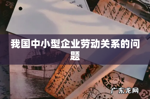 我国中小型企业劳动关系的问题