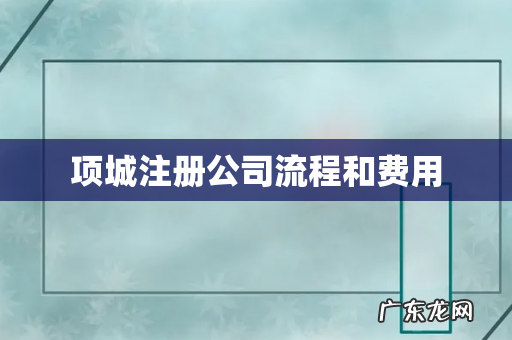 项城注册公司流程和费用