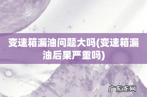 变速箱漏油后果严重吗 变速箱漏油问题大吗