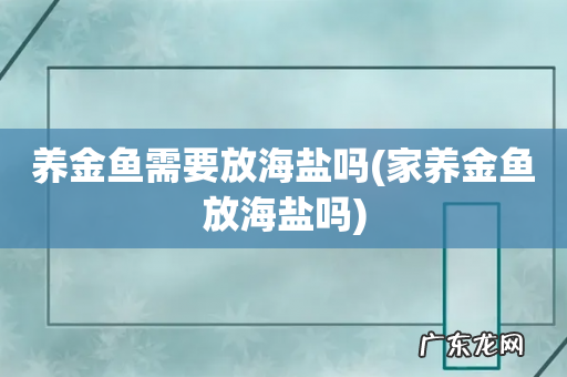 家养金鱼放海盐吗 养金鱼需要放海盐吗