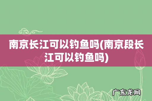 南京段长江可以钓鱼吗 南京长江可以钓鱼吗