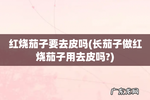 长茄子做红烧茄子用去皮吗? 红烧茄子要去皮吗