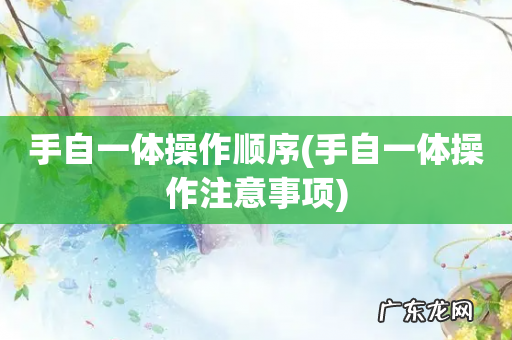 手自一体操作注意事项 手自一体操作顺序