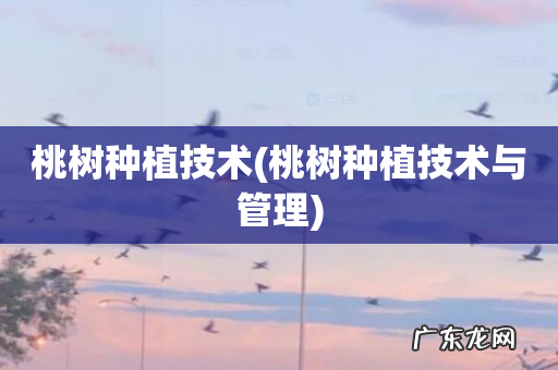 桃树种植技术与管理 桃树种植技术