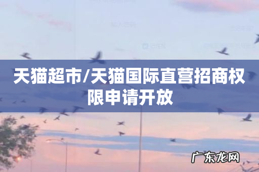 天猫超市/天猫国际直营招商权限申请开放
