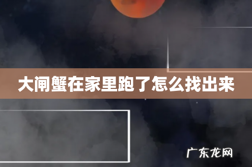 大闸蟹在家里跑了怎么找出来