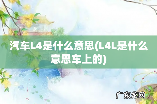 L4L是什么意思车上的 汽车L4是什么意思
