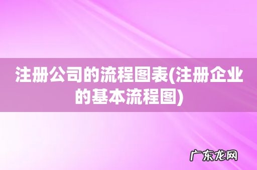 注册企业的基本流程图 注册公司的流程图表
