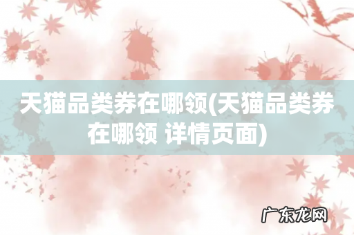 天猫品类券在哪领 详情页面 天猫品类券在哪领