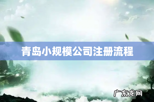 青岛小规模公司注册流程