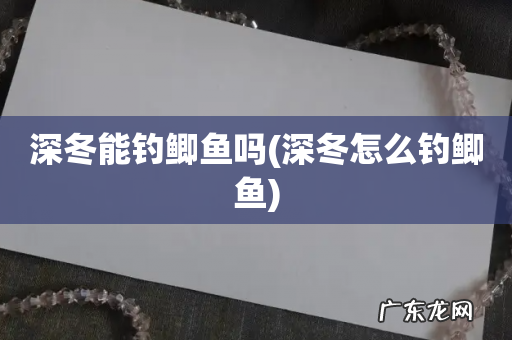 深冬怎么钓鲫鱼 深冬能钓鲫鱼吗