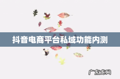 抖音电商平台私域功能内测