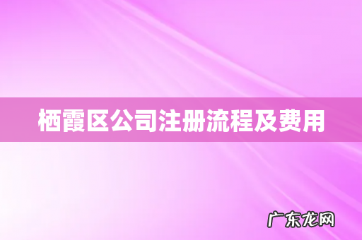 栖霞区公司注册流程及费用