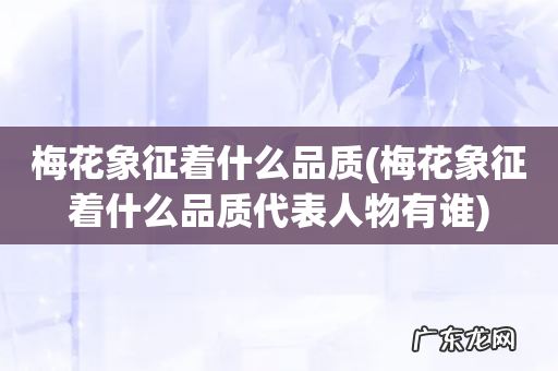 梅花象征着什么品质代表人物有谁 梅花象征着什么品质