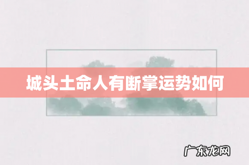 城头土命人有断掌运势如何