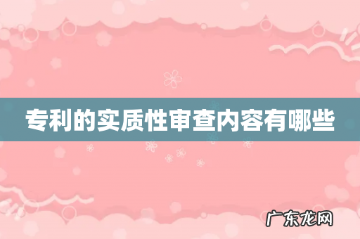 专利的实质性审查内容有哪些