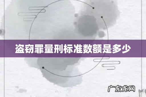 盗窃罪量刑标准数额是多少