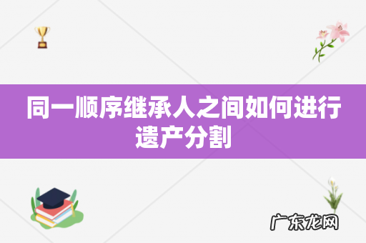 同一顺序继承人之间如何进行遗产分割