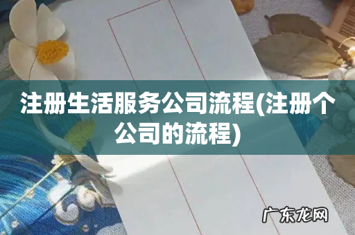 注册个公司的流程 注册生活服务公司流程