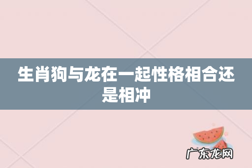 生肖狗与龙在一起性格相合还是相冲
